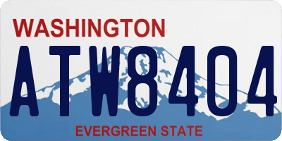 WA license plate ATW8404