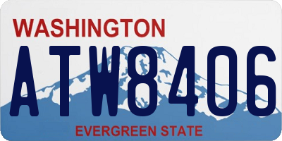 WA license plate ATW8406