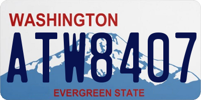 WA license plate ATW8407
