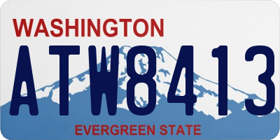 WA license plate ATW8413
