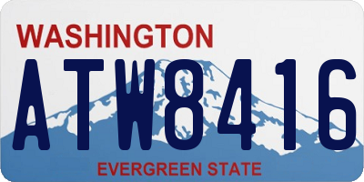 WA license plate ATW8416