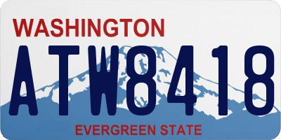 WA license plate ATW8418