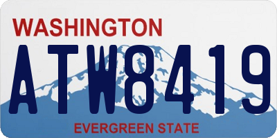 WA license plate ATW8419