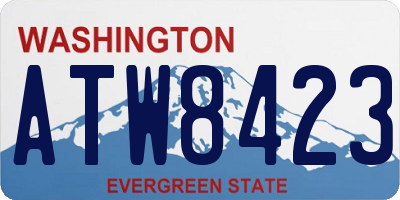 WA license plate ATW8423