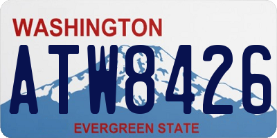 WA license plate ATW8426