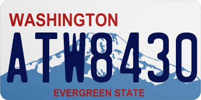 WA license plate ATW8430