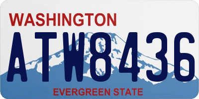 WA license plate ATW8436