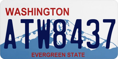 WA license plate ATW8437