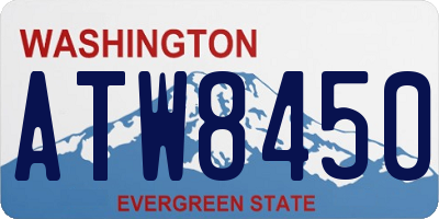 WA license plate ATW8450