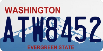 WA license plate ATW8452