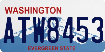 WA license plate ATW8453