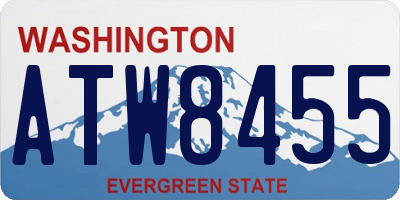 WA license plate ATW8455