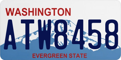 WA license plate ATW8458