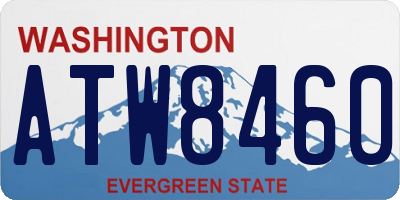 WA license plate ATW8460