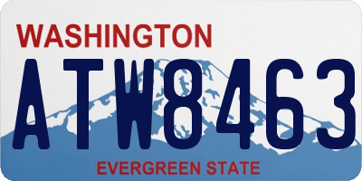 WA license plate ATW8463