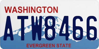 WA license plate ATW8466
