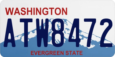 WA license plate ATW8472