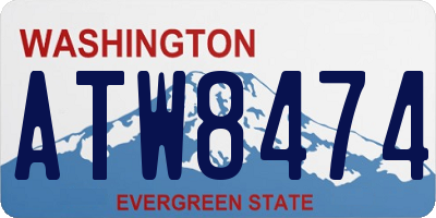 WA license plate ATW8474