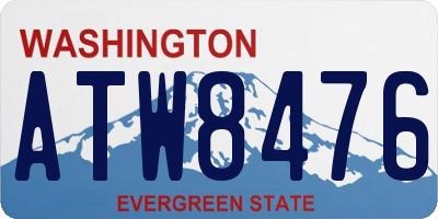 WA license plate ATW8476