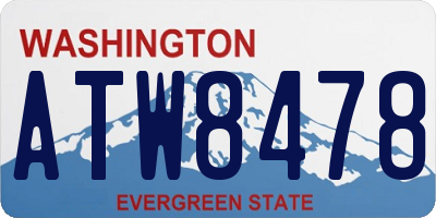 WA license plate ATW8478