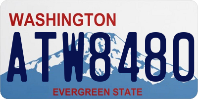 WA license plate ATW8480