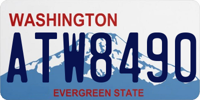 WA license plate ATW8490