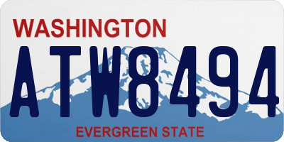 WA license plate ATW8494
