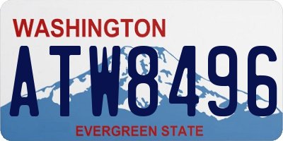 WA license plate ATW8496