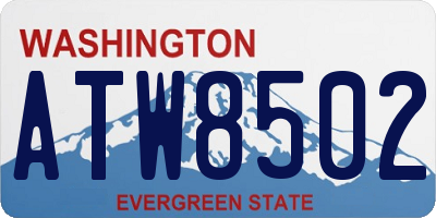 WA license plate ATW8502