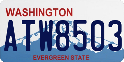 WA license plate ATW8503