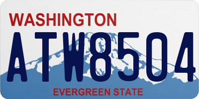 WA license plate ATW8504