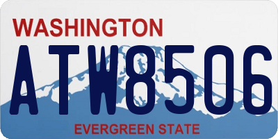 WA license plate ATW8506