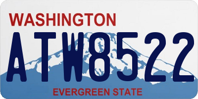 WA license plate ATW8522