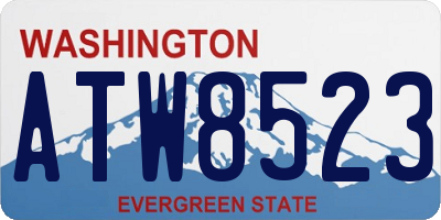 WA license plate ATW8523
