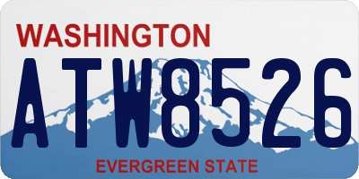 WA license plate ATW8526