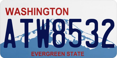 WA license plate ATW8532