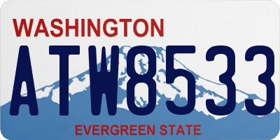 WA license plate ATW8533
