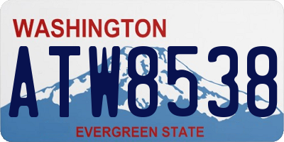 WA license plate ATW8538