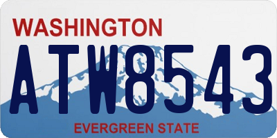 WA license plate ATW8543
