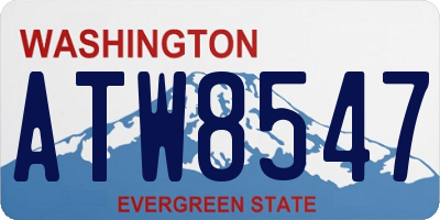 WA license plate ATW8547