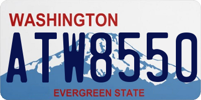 WA license plate ATW8550
