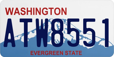 WA license plate ATW8551