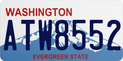 WA license plate ATW8552