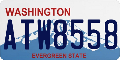 WA license plate ATW8558