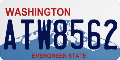 WA license plate ATW8562