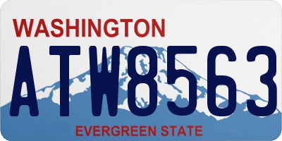 WA license plate ATW8563