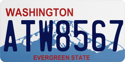 WA license plate ATW8567