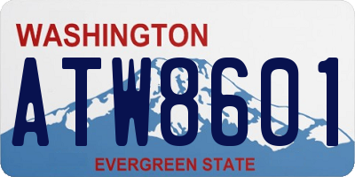 WA license plate ATW8601