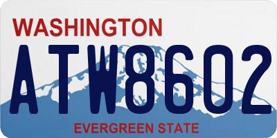 WA license plate ATW8602