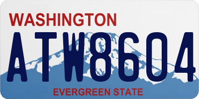 WA license plate ATW8604